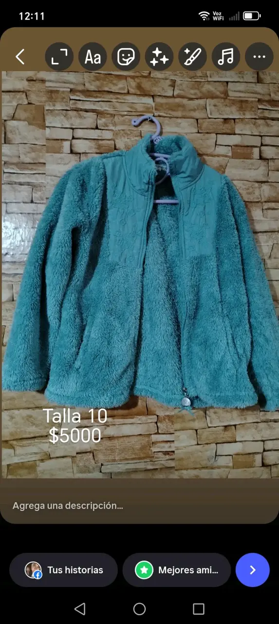 Chaqueta polar verde talla 10 - miniatura 1