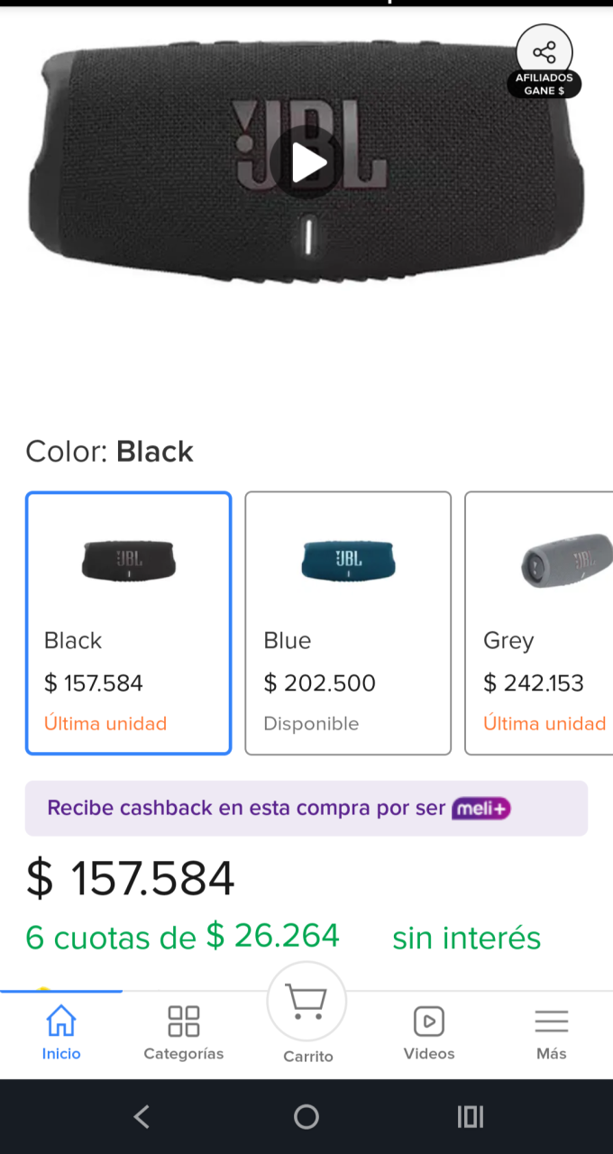 Parlante JBL Charge 5 nuevo - miniatura 5