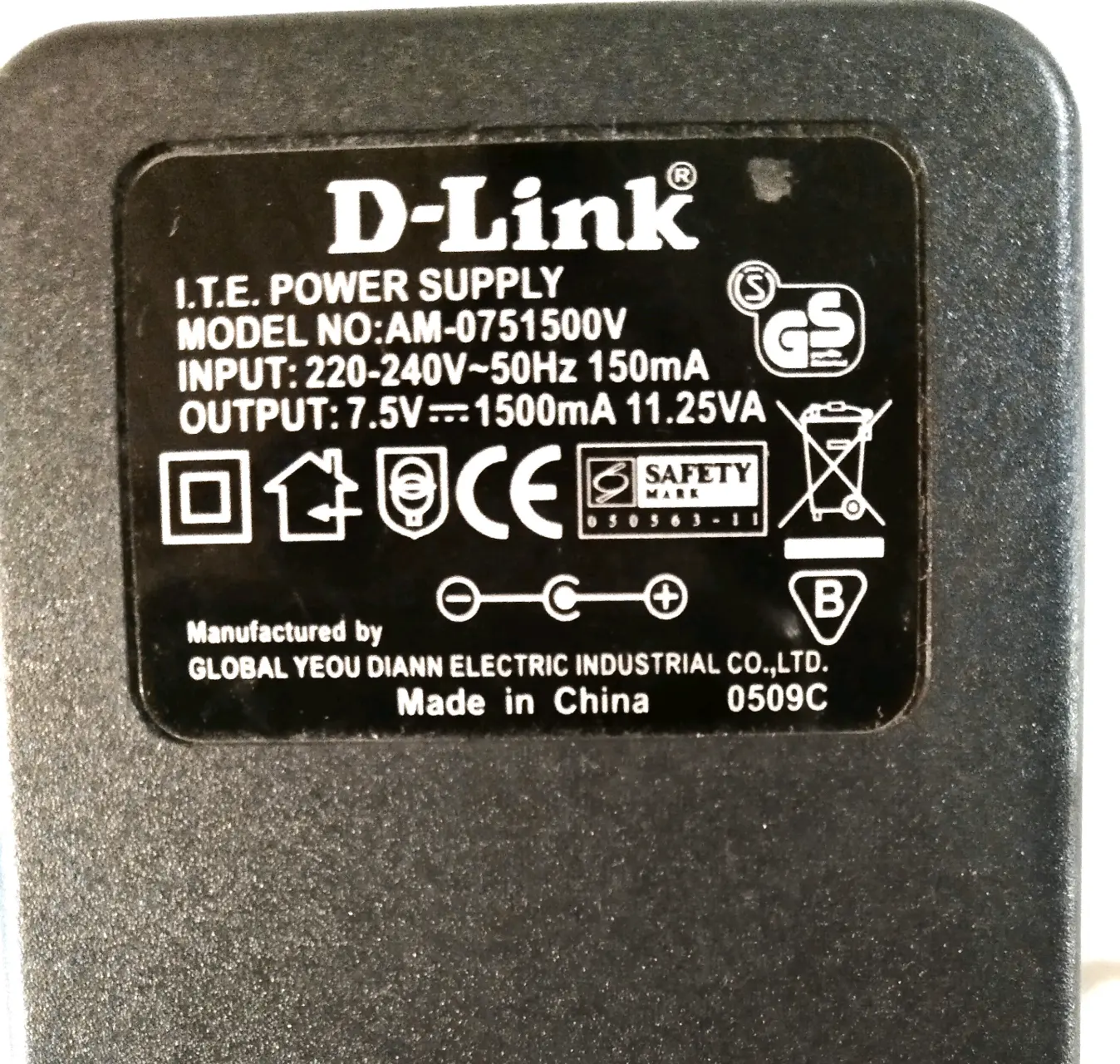 Fuente de poder D-Link 7.5V - miniatura 1