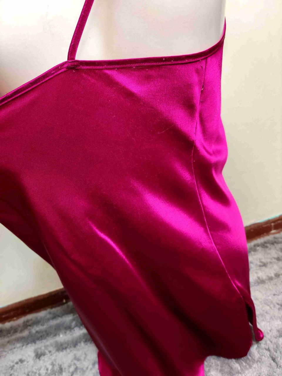 Camisón de satén fucsia - miniatura 6