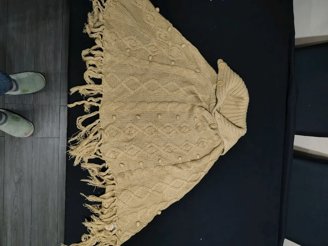 Poncho tejido a rayas multicolor - miniatura 2