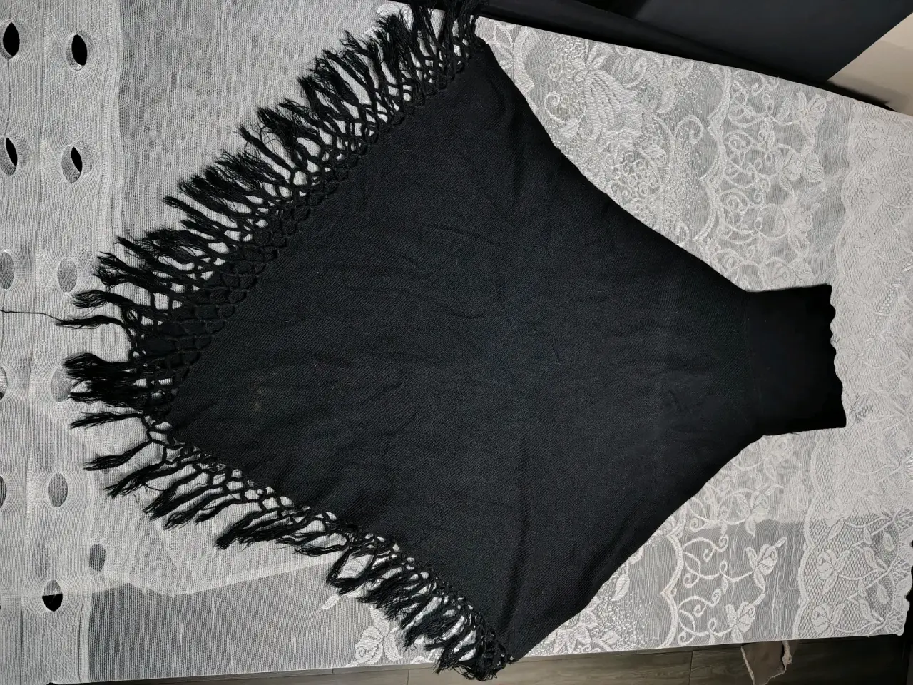Poncho tejido a rayas multicolor - miniatura 4