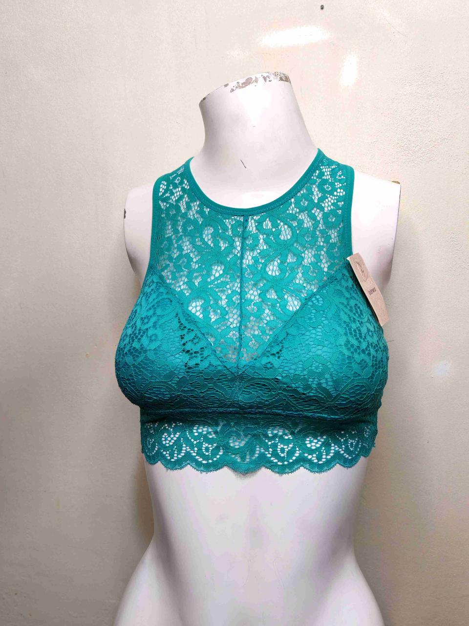 Crop top de encaje verde - miniatura 3