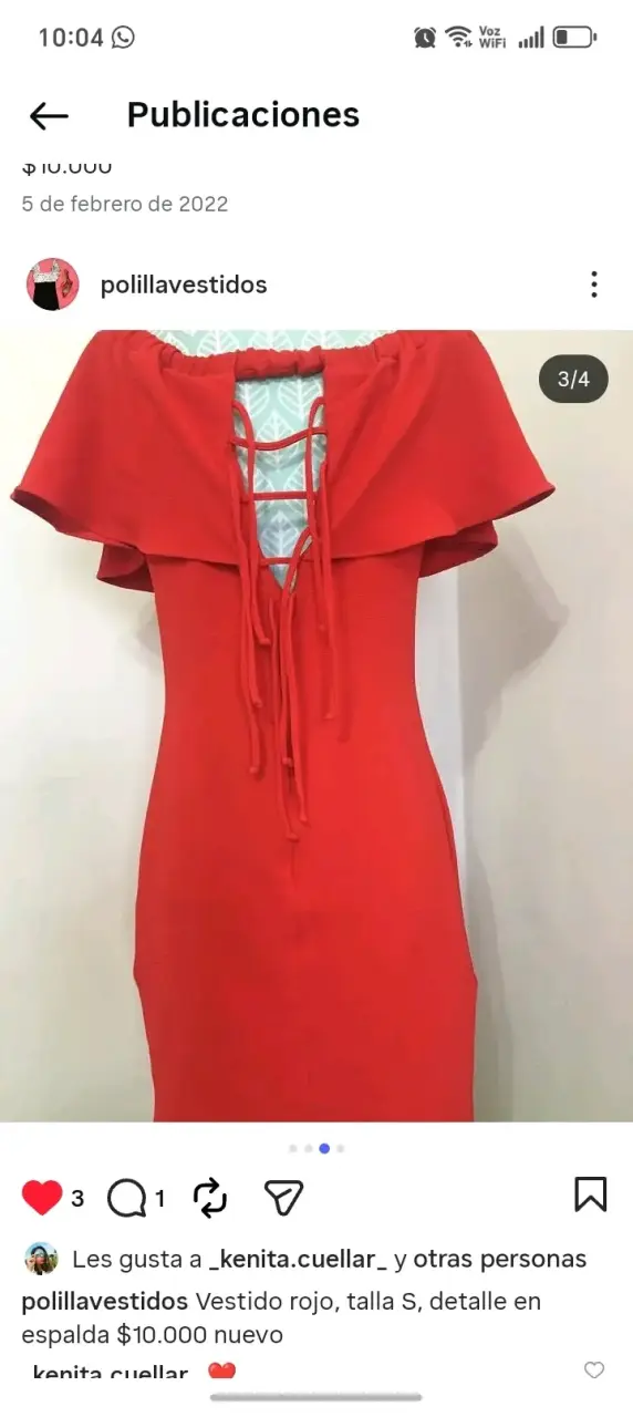 Vestido rojo de hombros descubiertos - miniatura 2