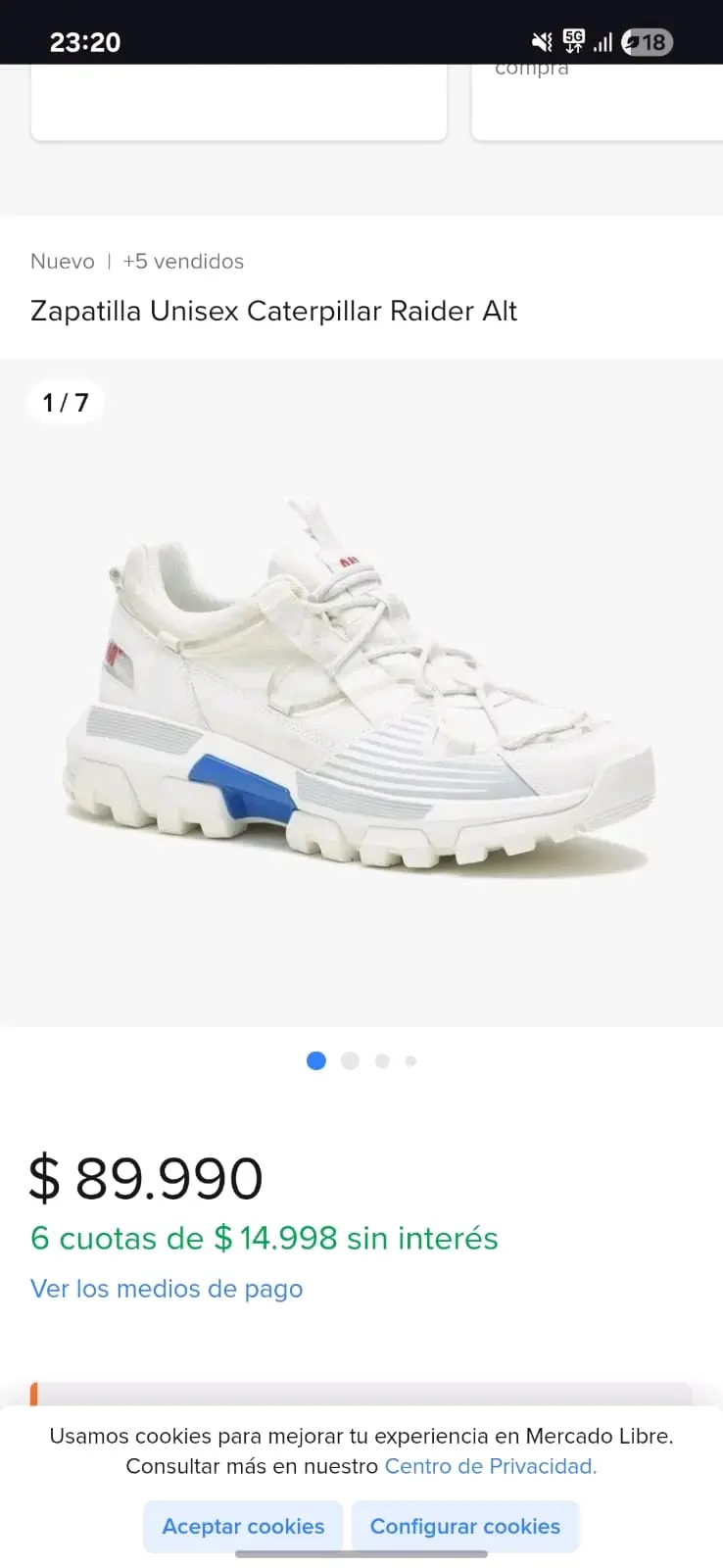 Zapatillas deportivas CAT blancas - miniatura 6
