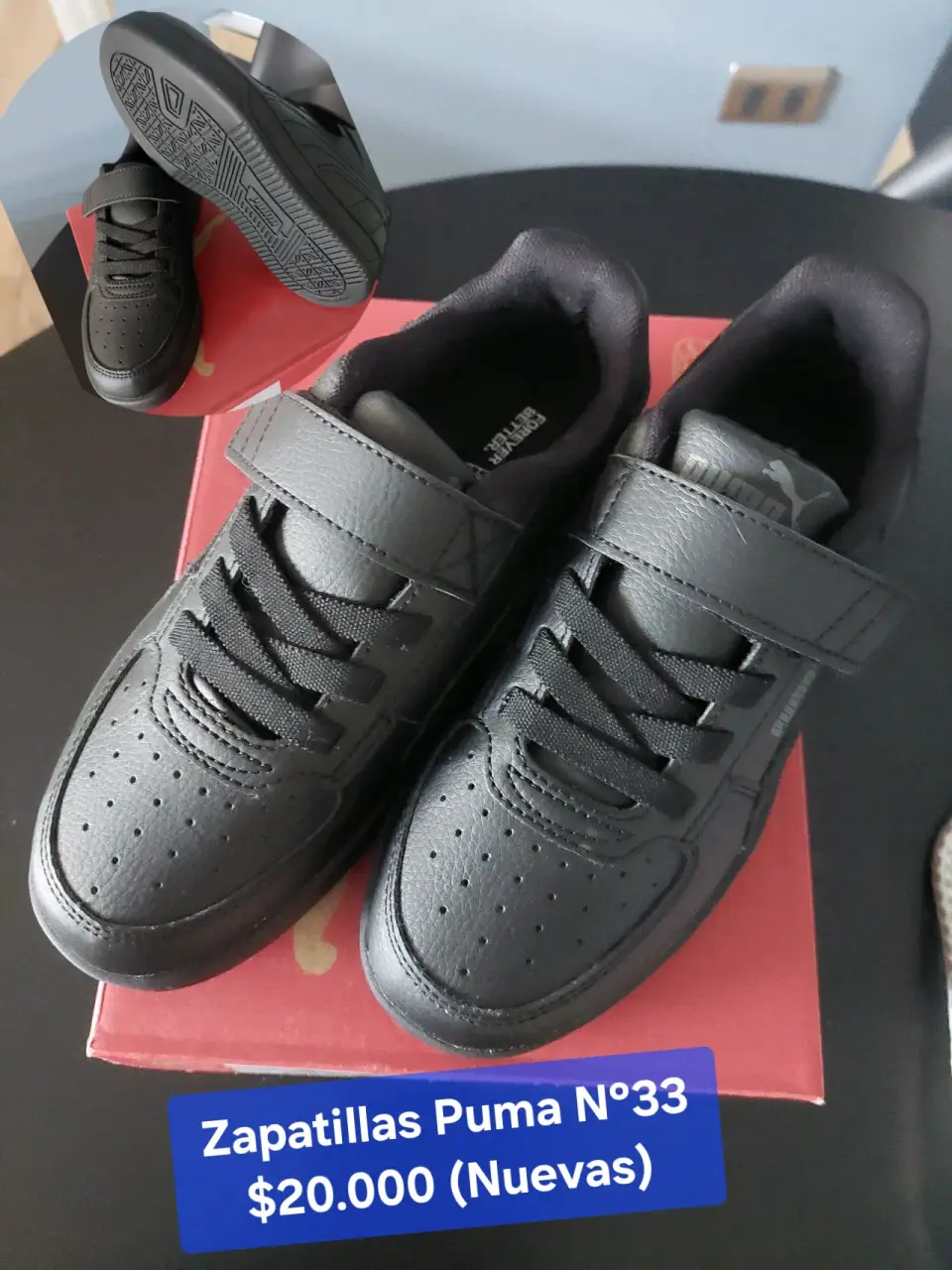 Zapatillas negras con velcro - miniatura 3