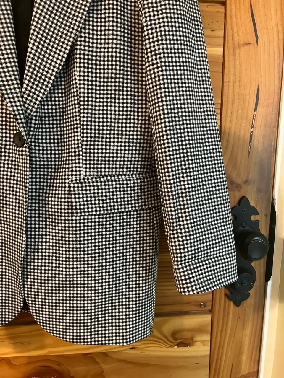 Blazer Zara cuadros blanco y negro - miniatura 2