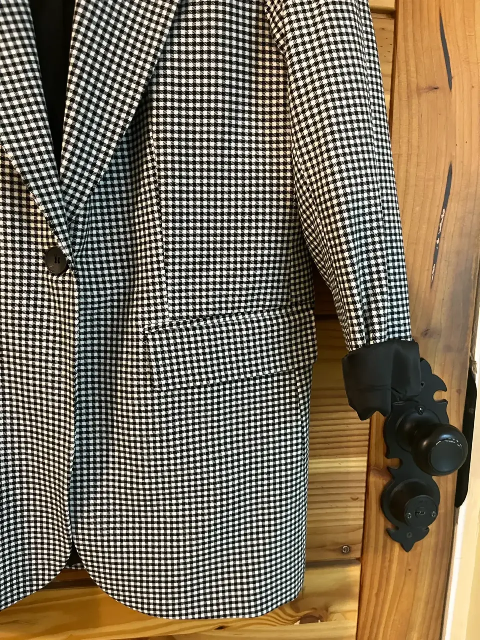Blazer Zara cuadros blanco y negro - miniatura 4