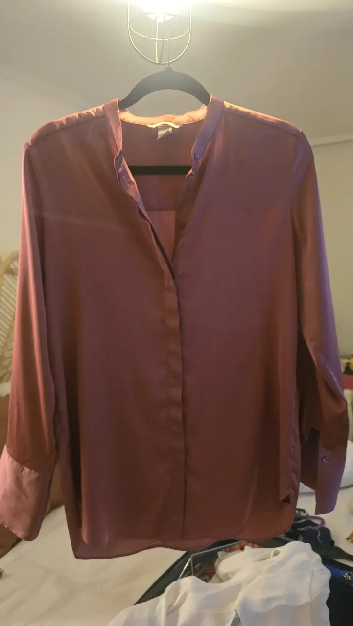 Blusa manga larga satinada