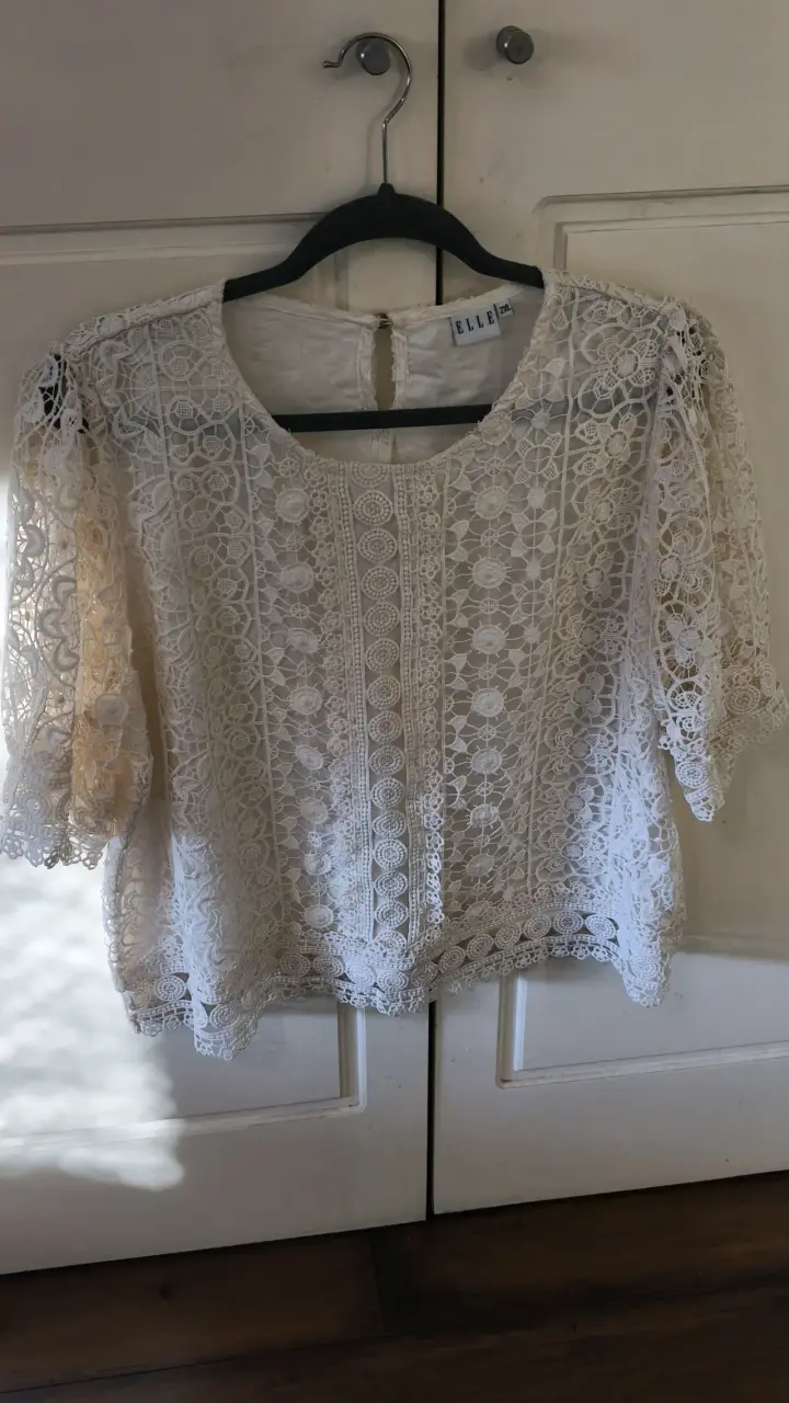 Blusa blanca de encaje - miniatura 5