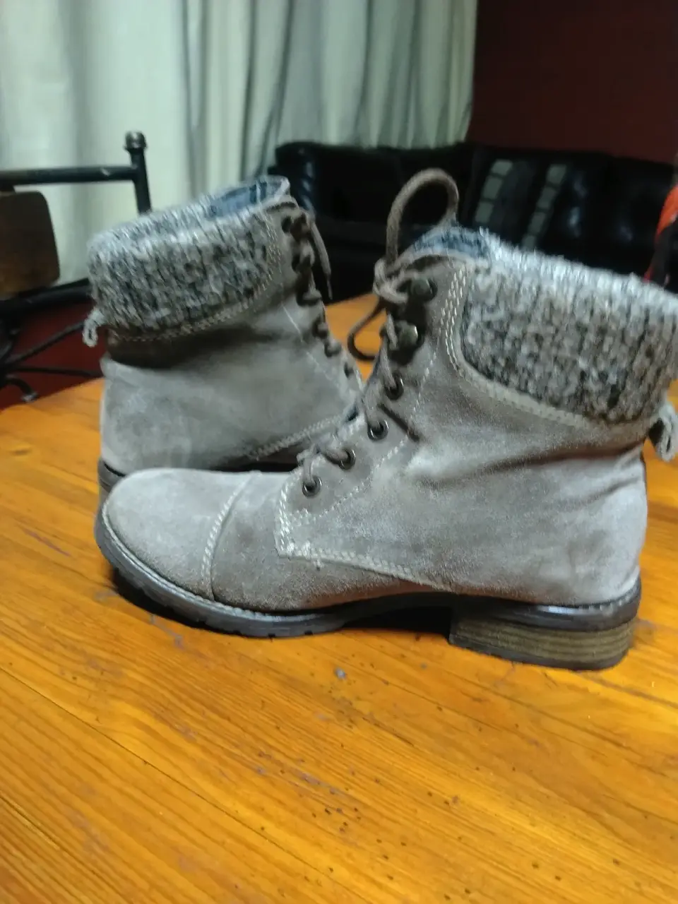 Botines de gamuza beige - miniatura 3