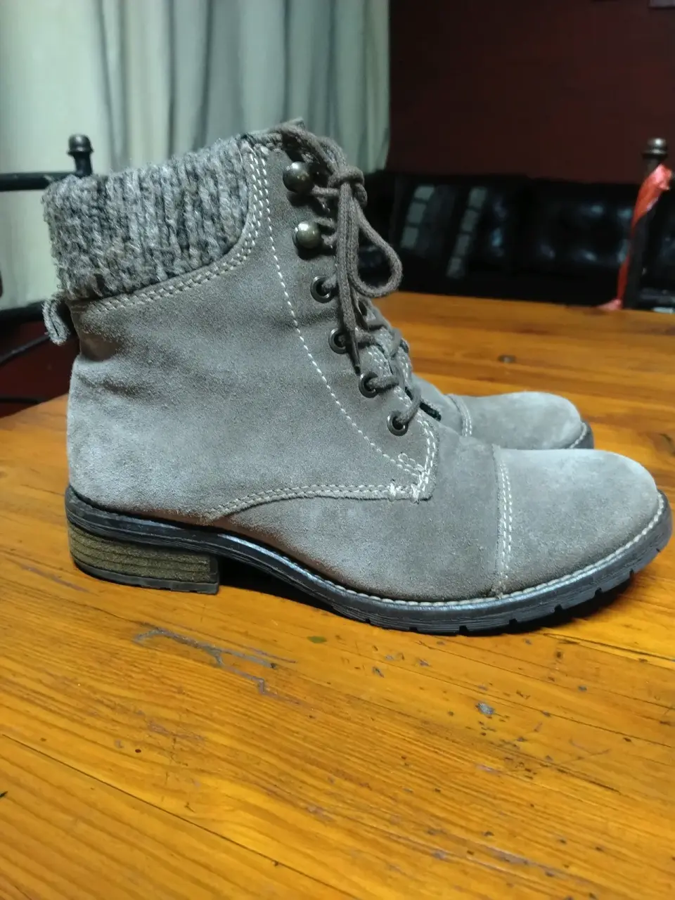 Botines de gamuza beige - miniatura 5