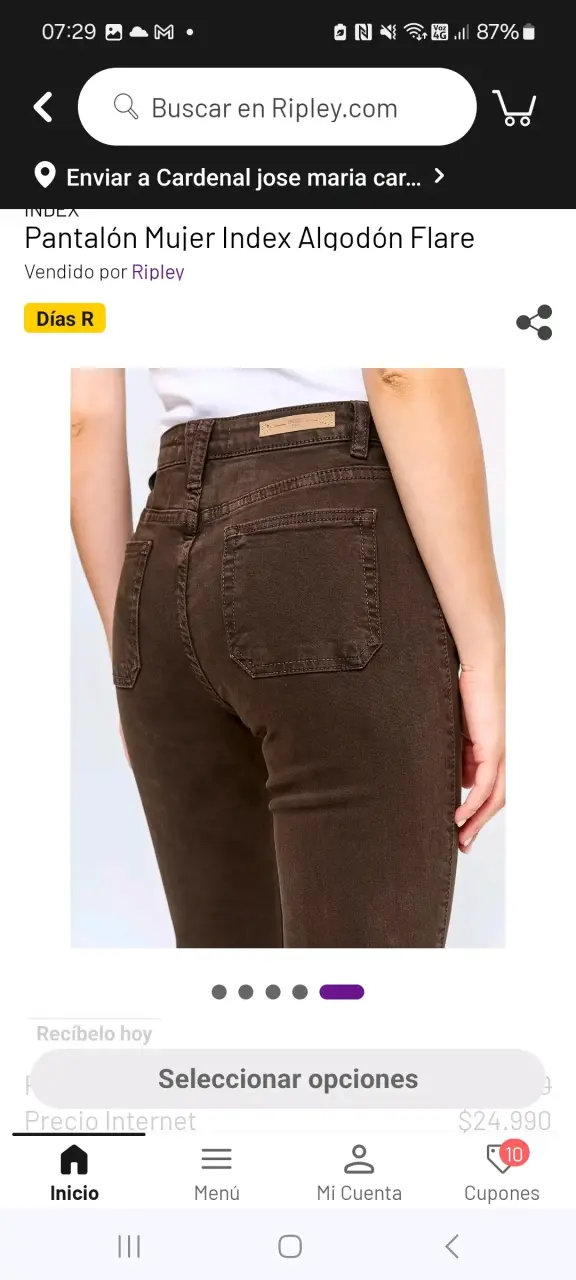 Pantalones acampanados marrones - miniatura 3