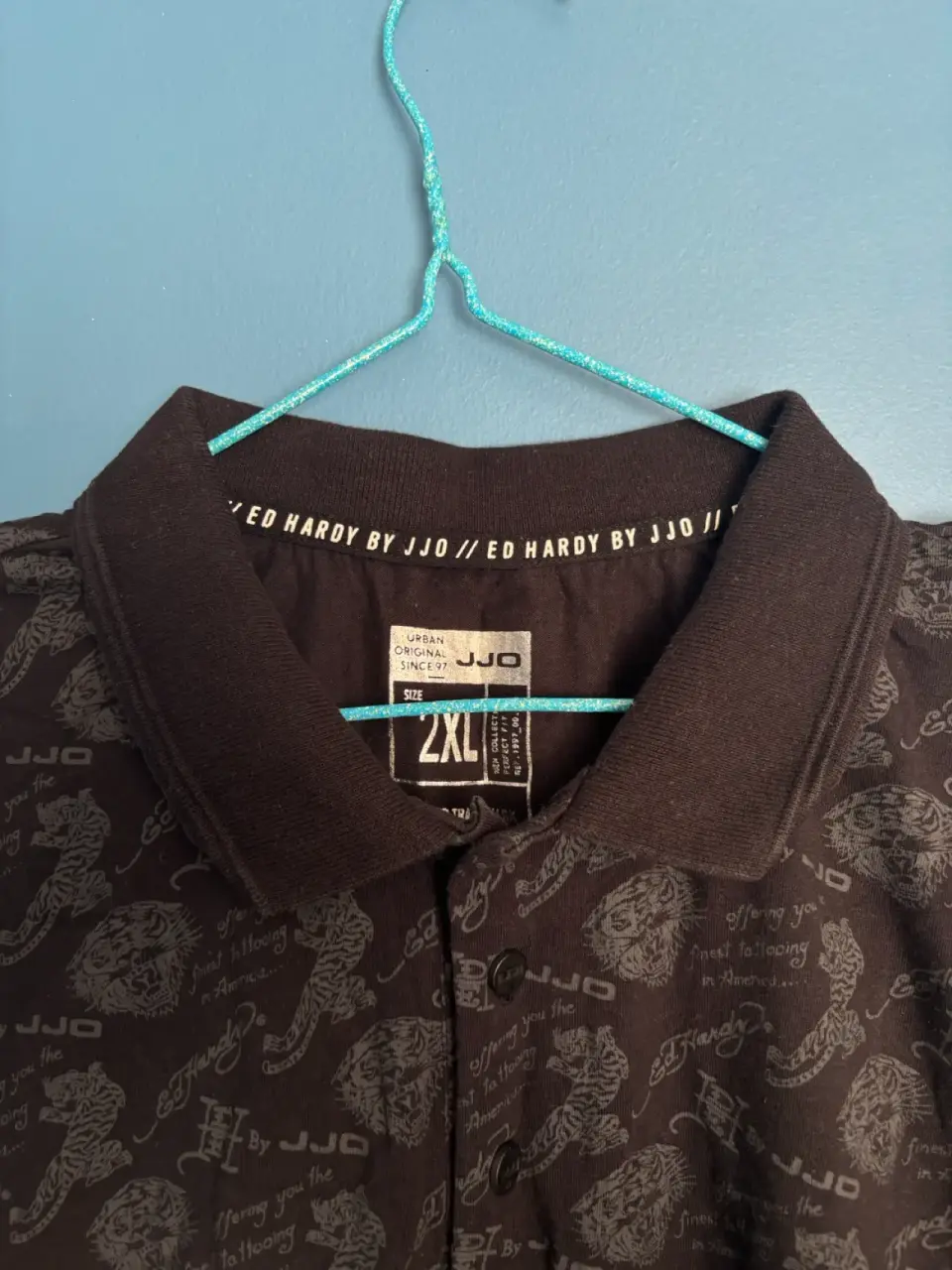 Polera de pique negra [JJO] talla 2XL (fit L) - miniatura 2