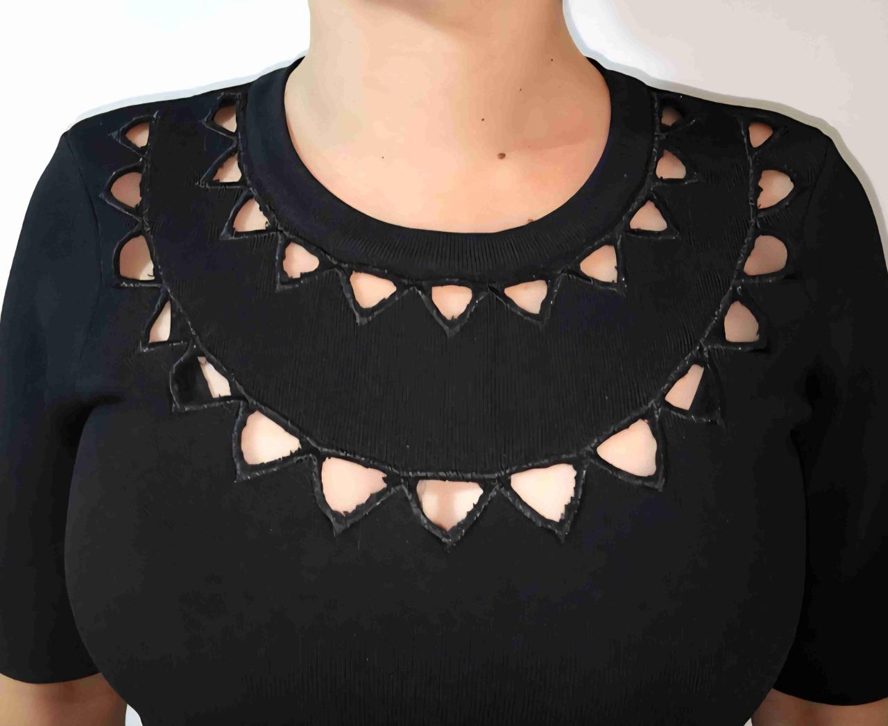 Vestido Negro en forma de A, Zara Woman, Talla M - miniatura 2