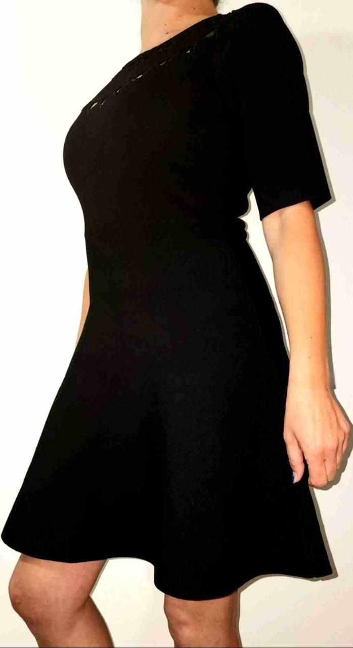 Vestido Negro en forma de A, Zara Woman, Talla M - miniatura 3