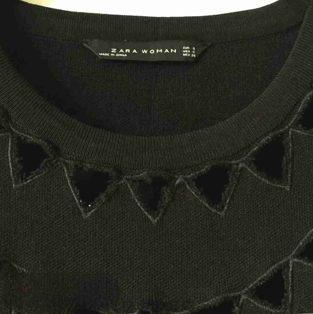 Vestido Negro en forma de A, Zara Woman, Talla M - miniatura 4