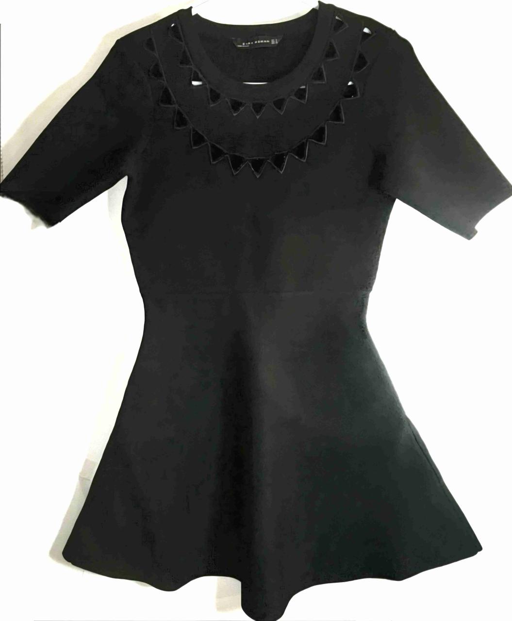 Vestido Negro en forma de A, Zara Woman, Talla M - miniatura 6