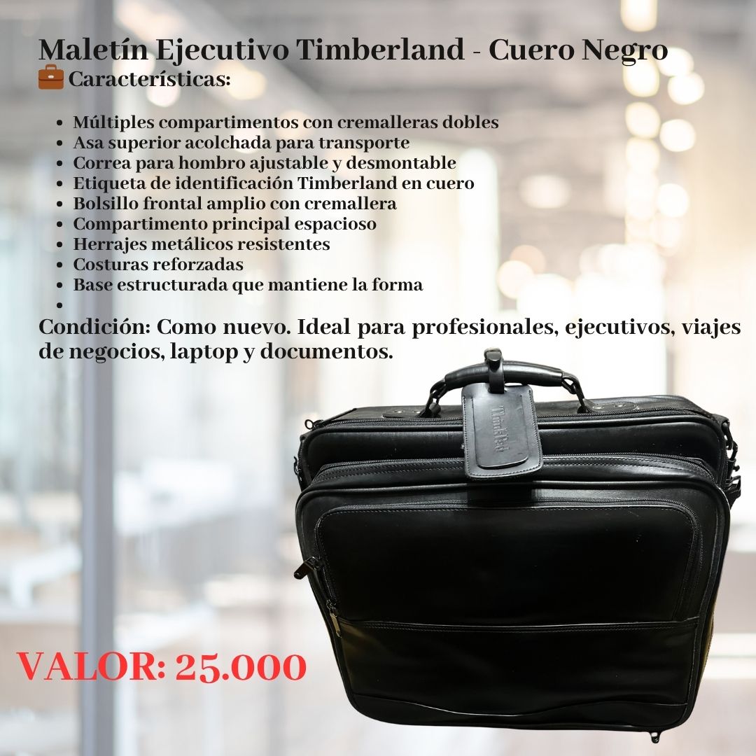 Maletín Ejecutivo Timberland Negro