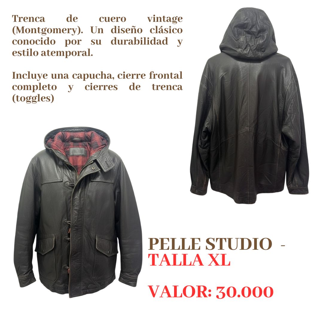 Trenca de cuero vintage cafe