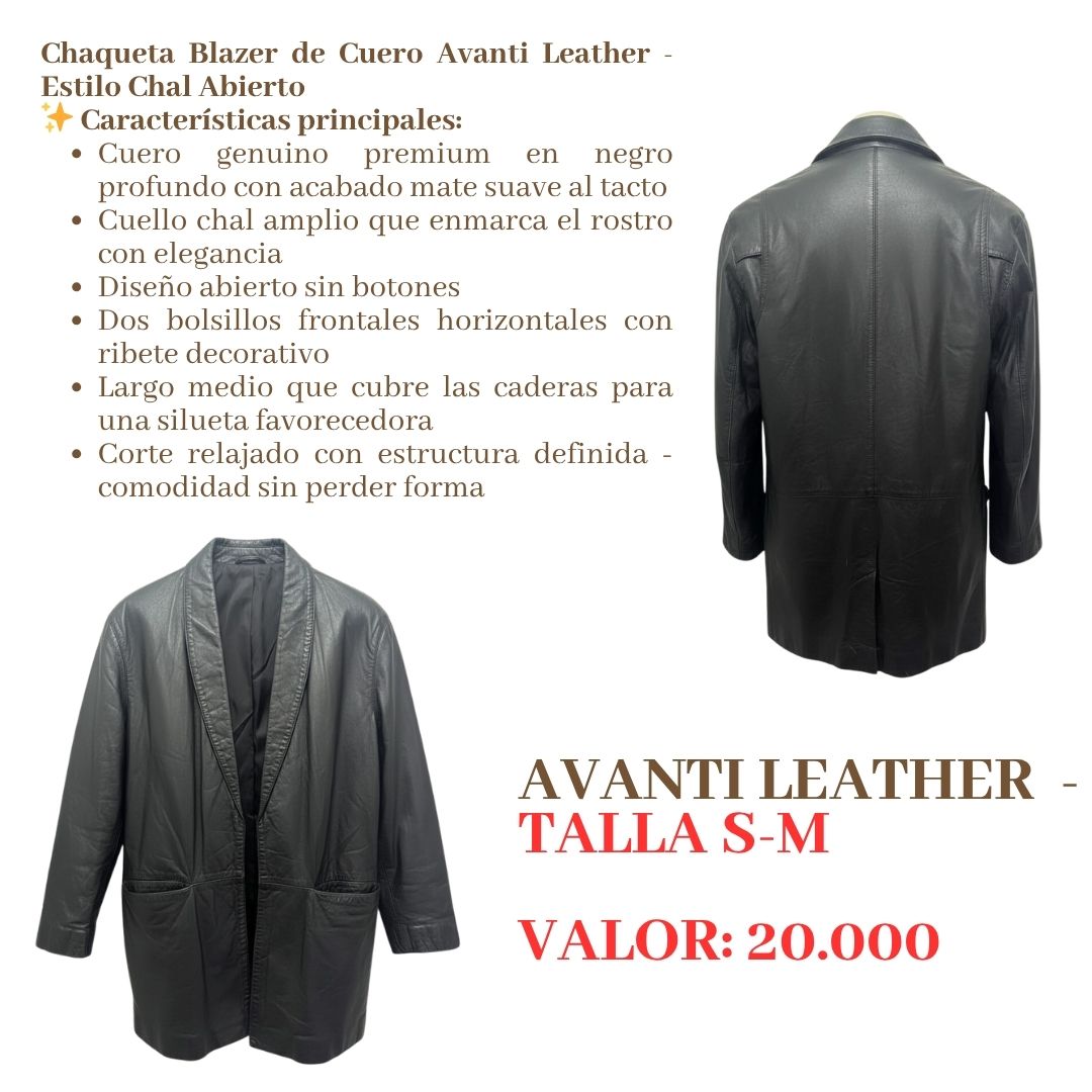 Chaqueta cuero negro Avanti