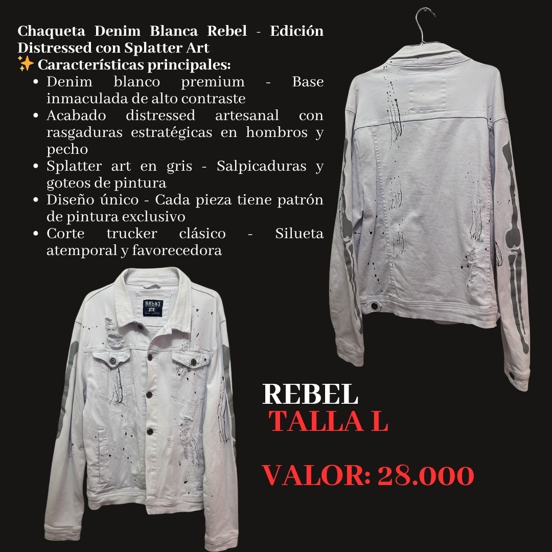 Chaqueta denim blanca distresseada
