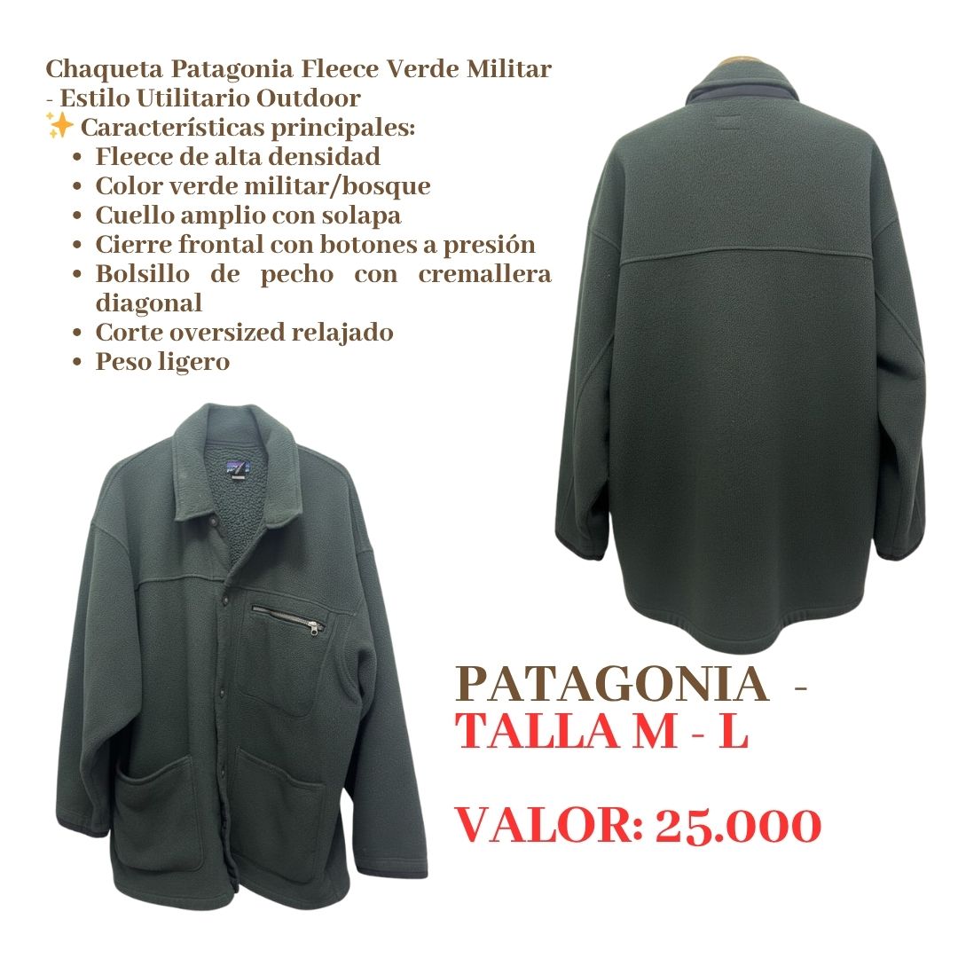 Chaqueta Fleece Verde Militar Patagonia