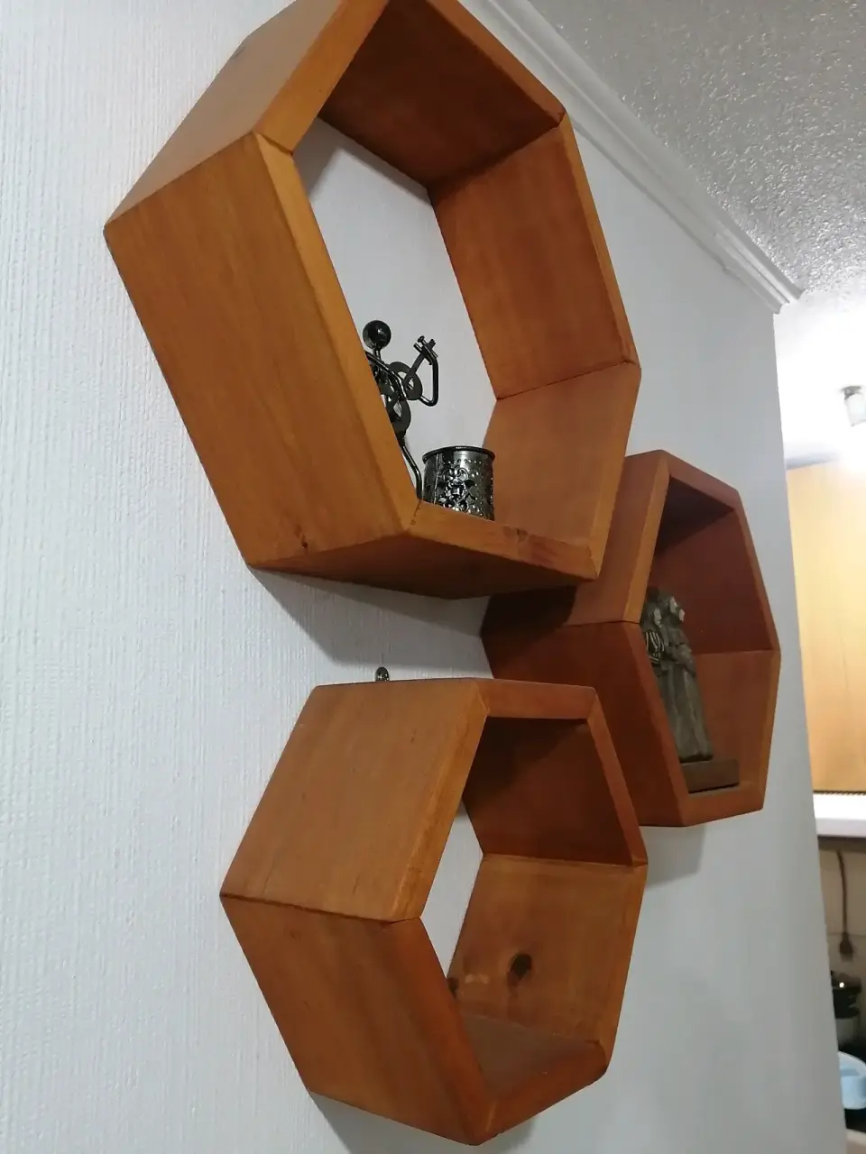 Set de repisas hexagonales de madera - miniatura 2