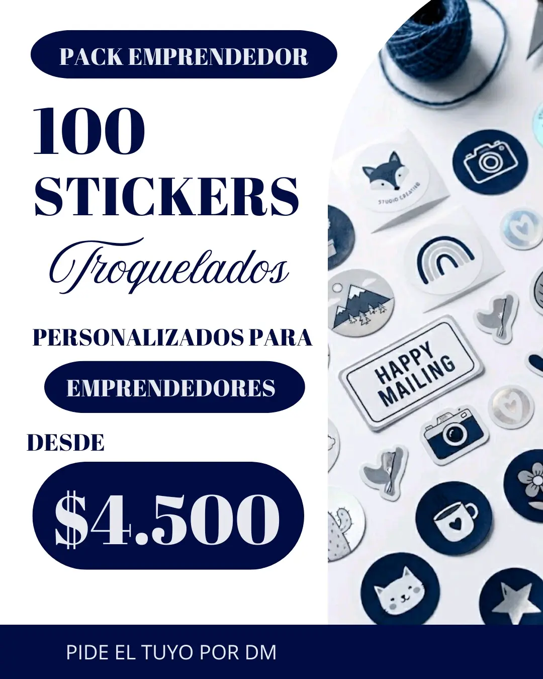 Pack de 100 stickers troquelados - miniatura 1