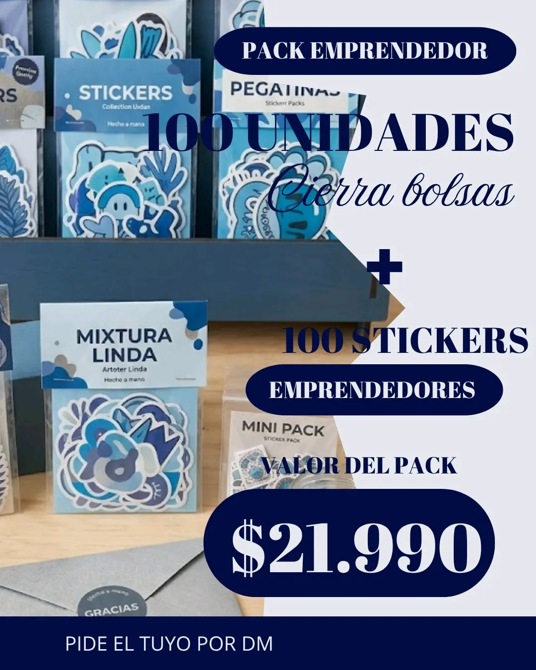 Pack de 100 stickers emprendedores - miniatura 1