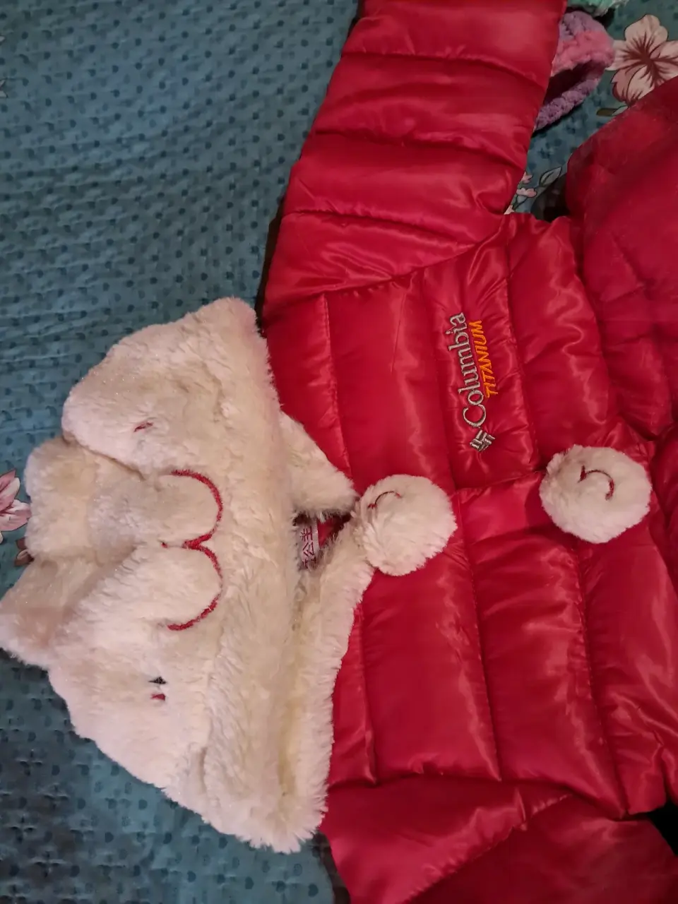 Chaqueta infantil roja Columbia - miniatura 1
