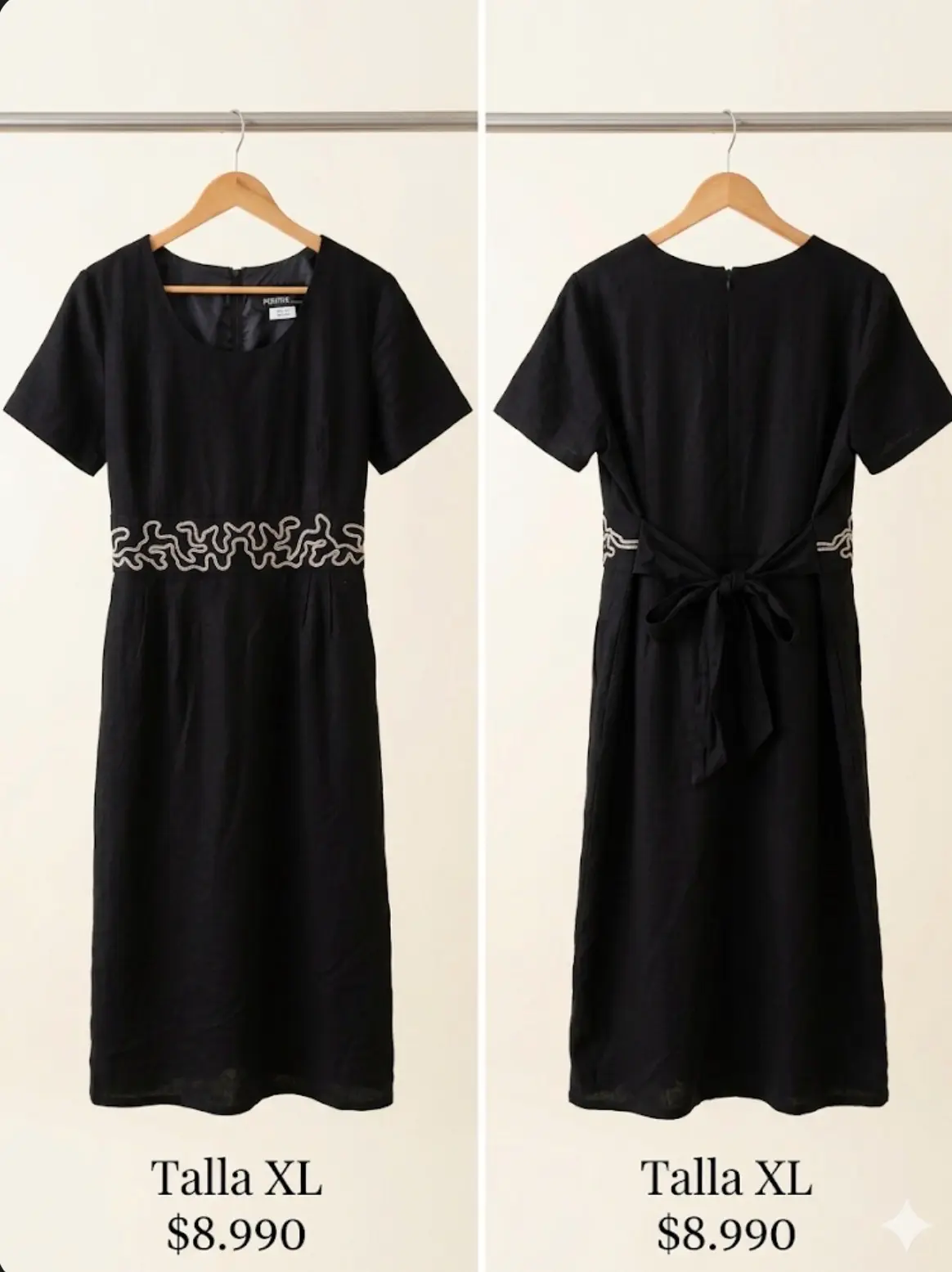 Vestido negro con detalle XL