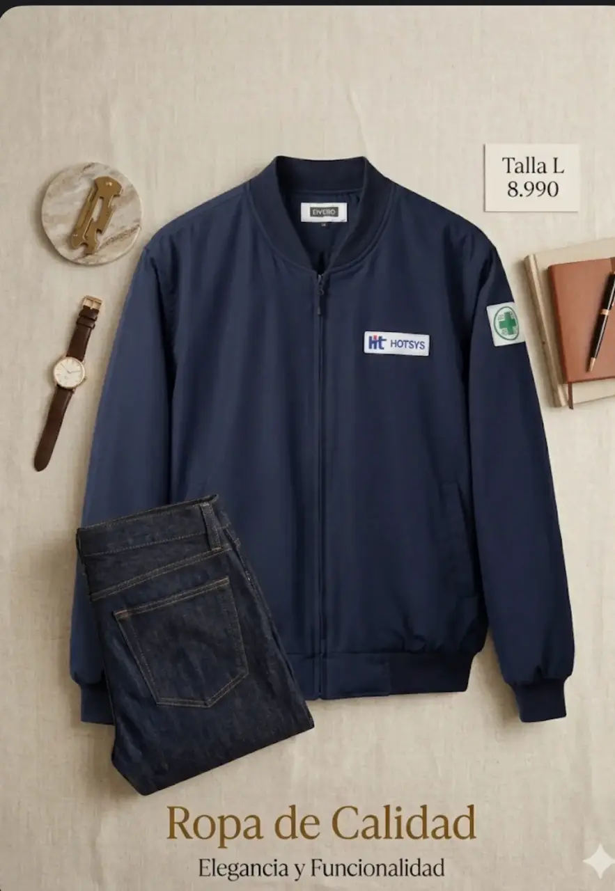 Chaqueta azul con logo