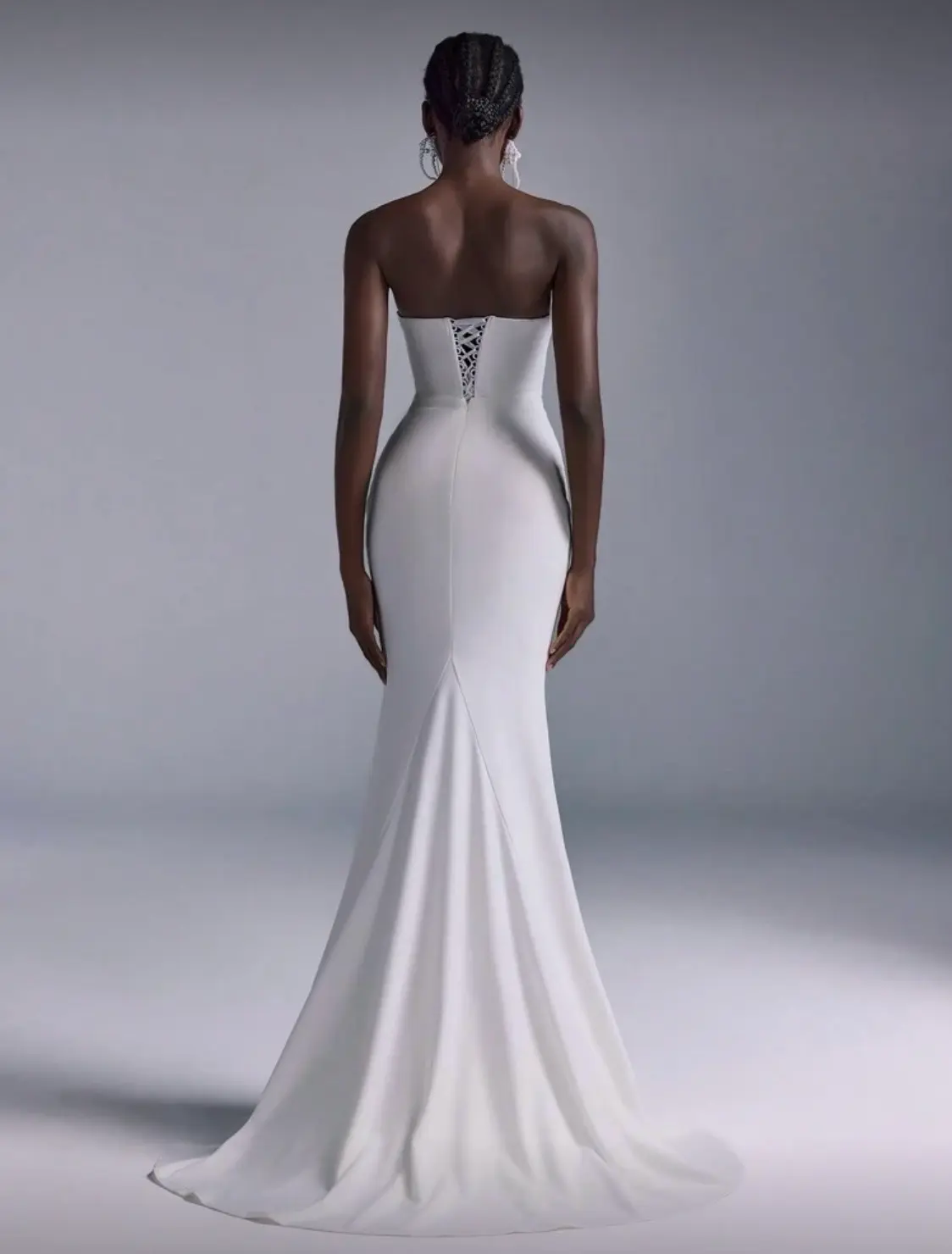 Vestido de novia blanco con abertura - miniatura 3