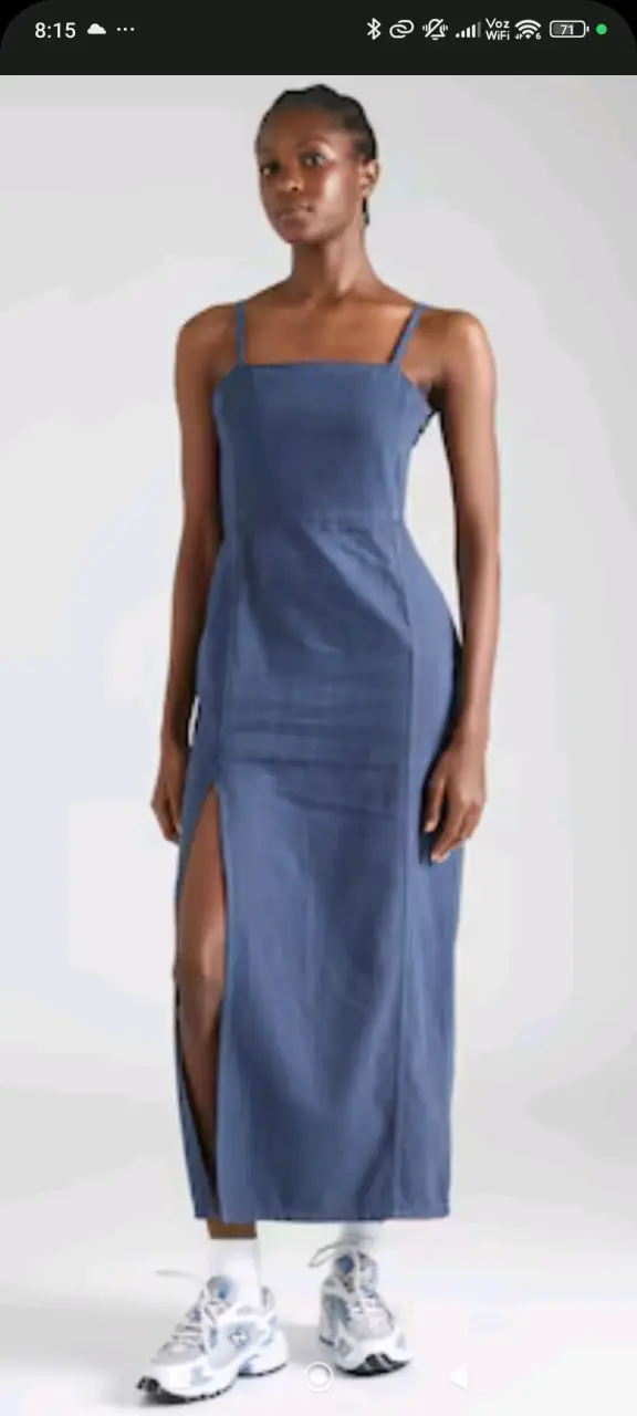 Vestido largo de mezclilla azul - miniatura 2