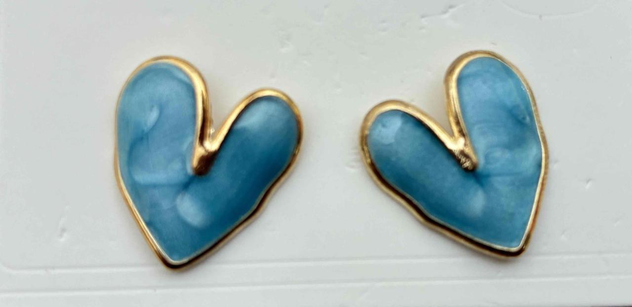 Aros morados en forma de corazón - miniatura 4