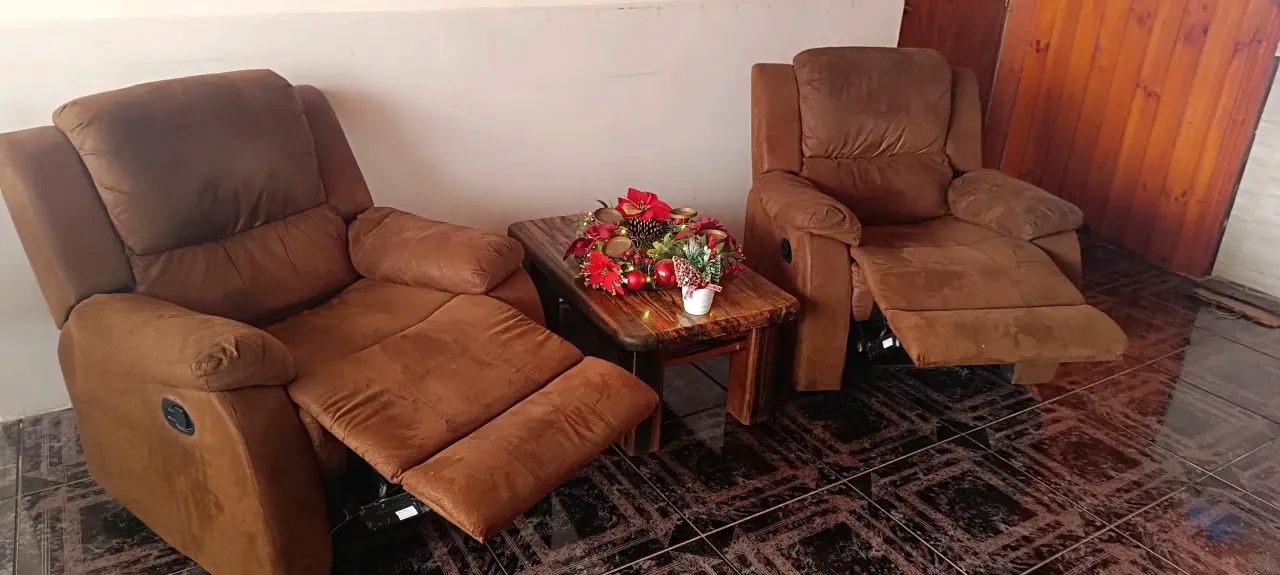 Set de sillones reclinables marrón - miniatura 3