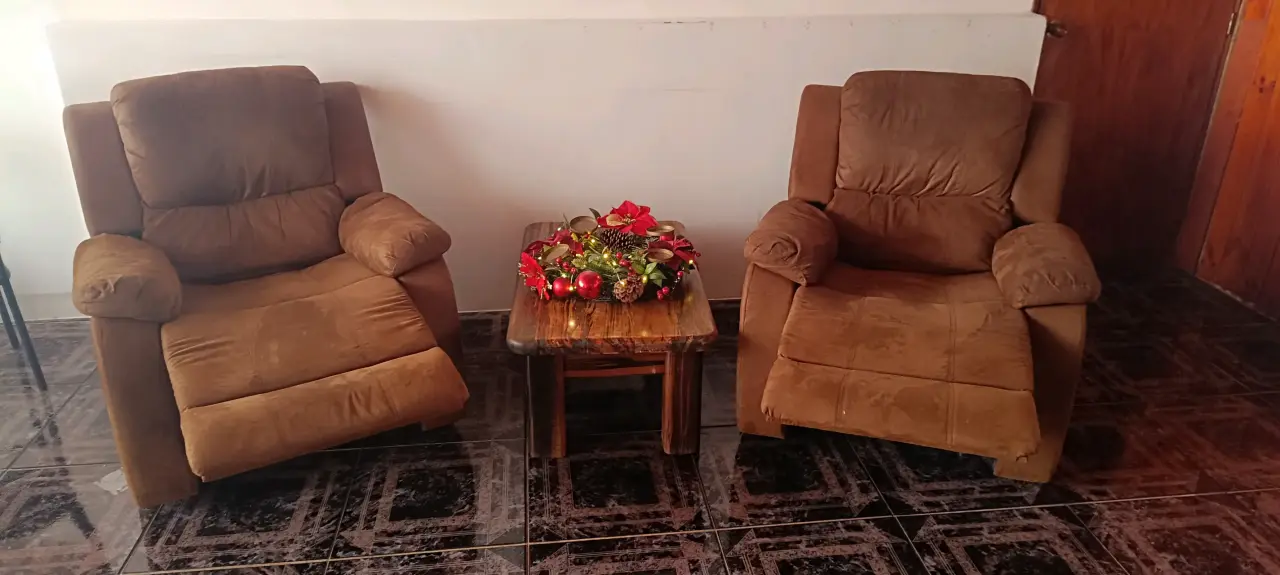 Set de sillones reclinables marrón - miniatura 4