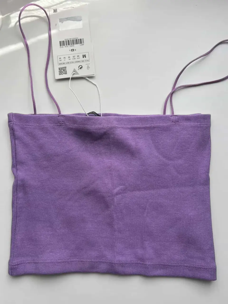 Top ZARA corto lila sin mangas
