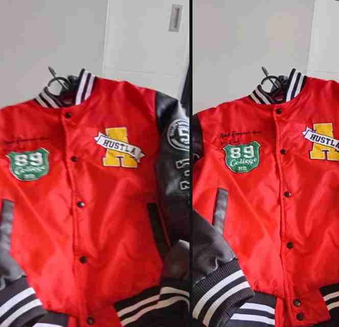 Chaqueta varsity roja Hustle
