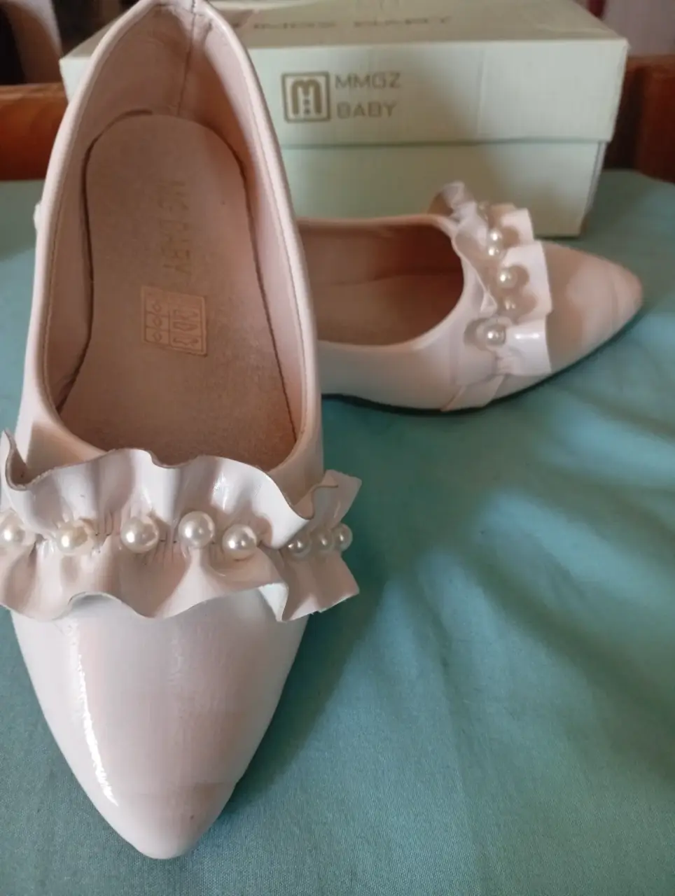 Zapatos de niña lila con moño - miniatura 4