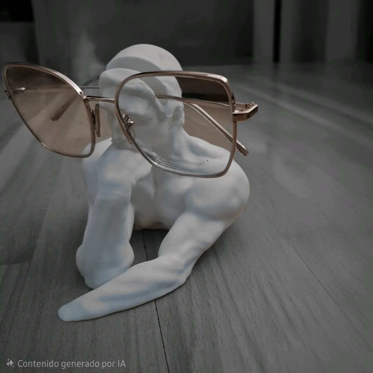 Escultura hombre sosteniendo gafas - miniatura 1