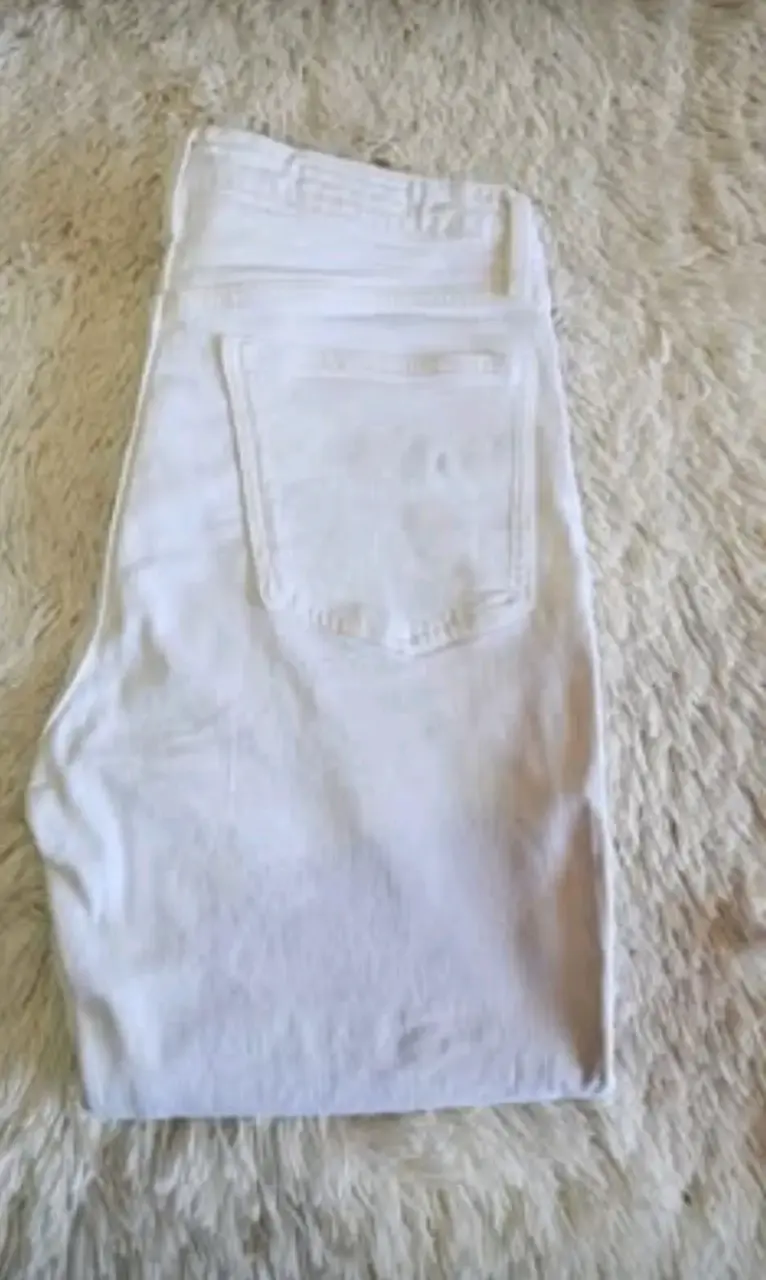Jeans  Crooped flare blancos Zara 42 - miniatura 3