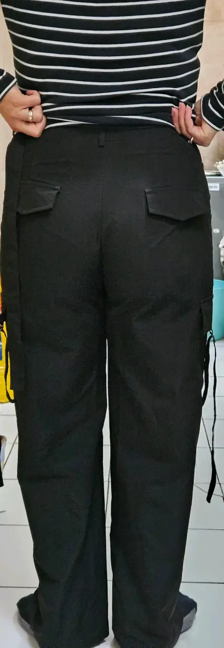 Pantalones cargo negro talla L pequeña - miniatura 3