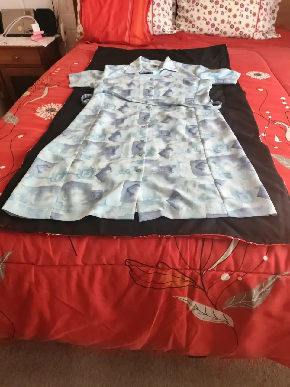 Vestido camisero celeste estampado - miniatura 2