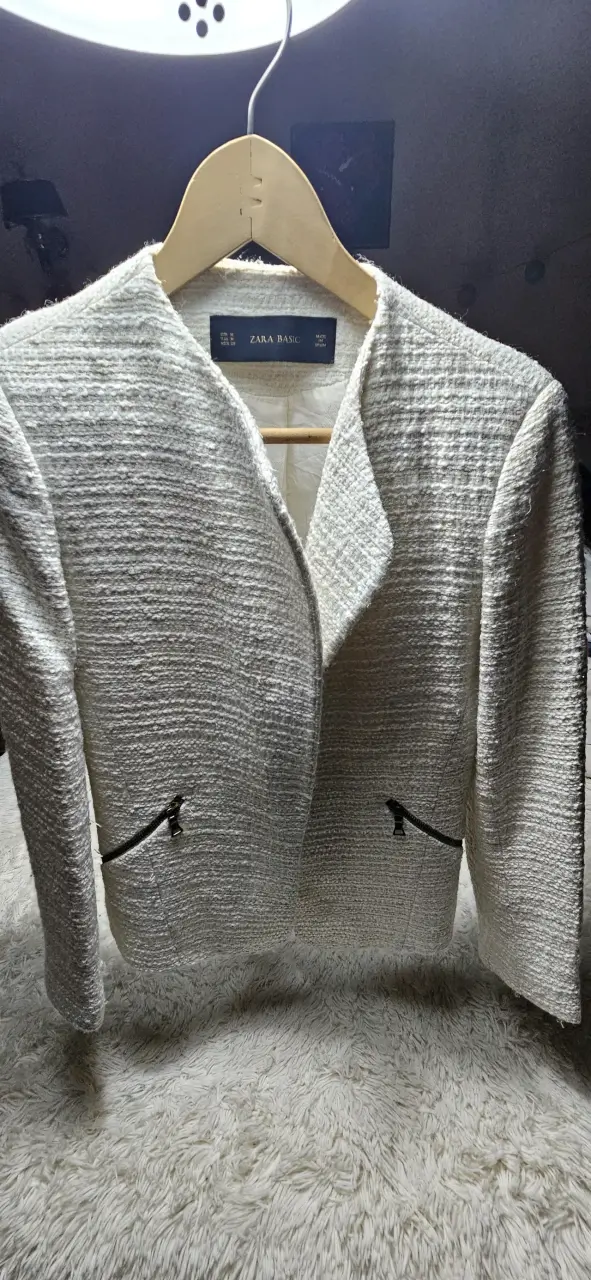 Blazer entallado blanco invierno Zara M - miniatura 4