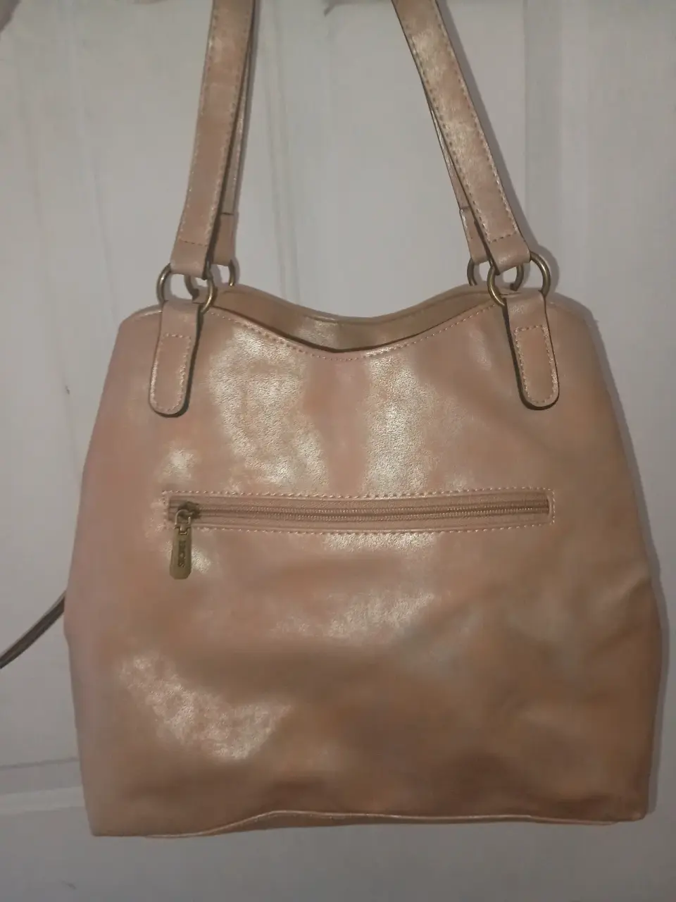 Cartera beige con bordados - miniatura 2
