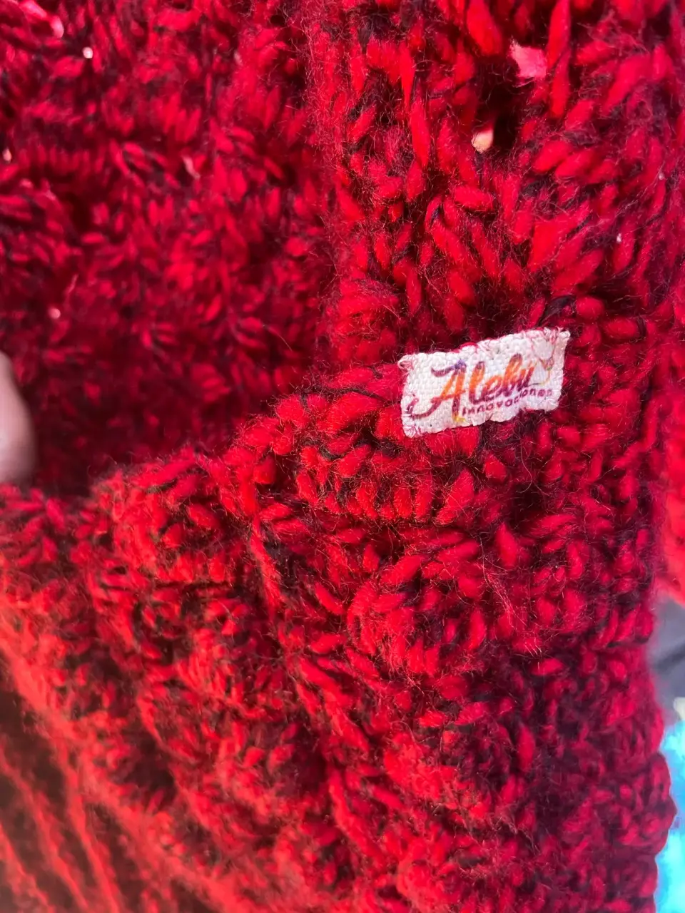 Abrigo de lana rojo mujer - miniatura 2