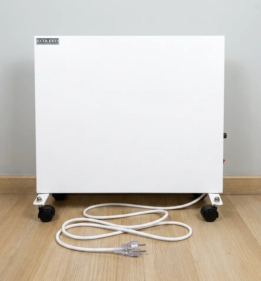 Calefactor plano blanco con ruedas - miniatura 1