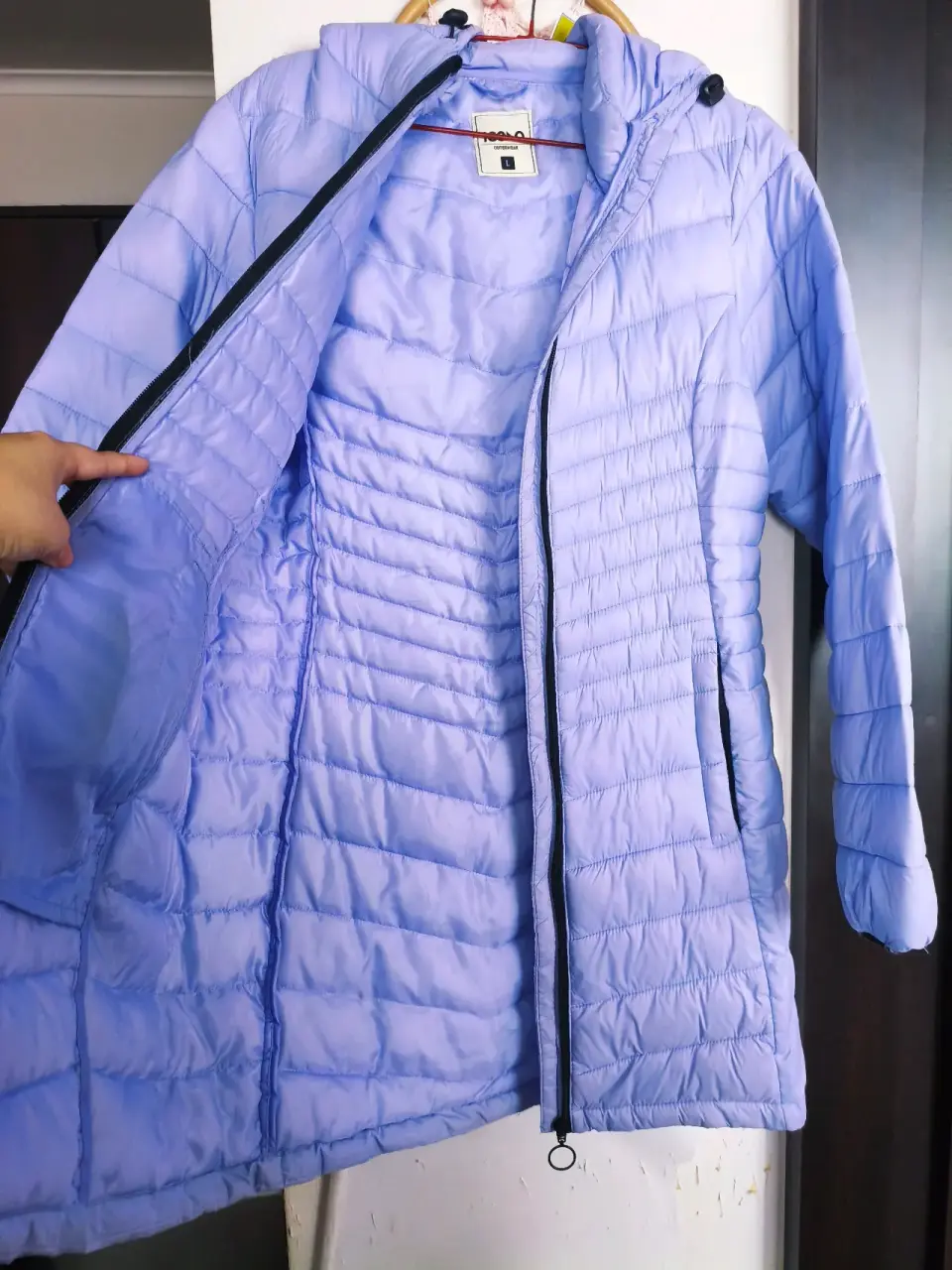 Parka acolchada lila con capucha - miniatura 3